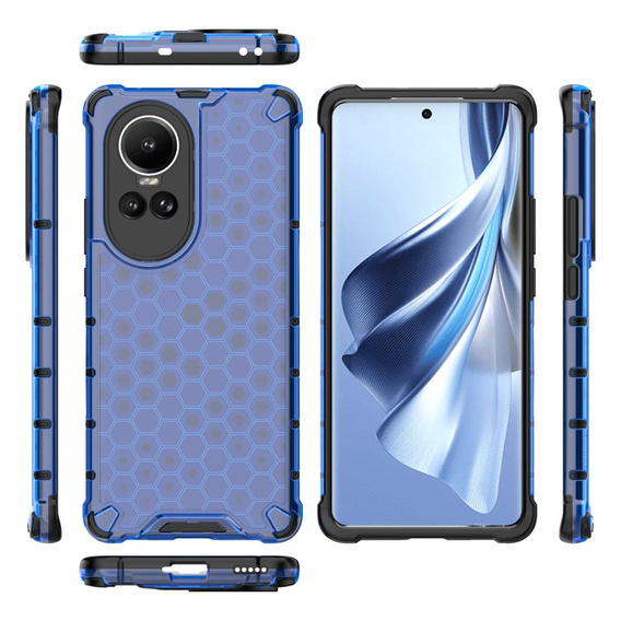 Etui Honeycomb do Oppo Reno 10 5G, pancerne, niebieskie
