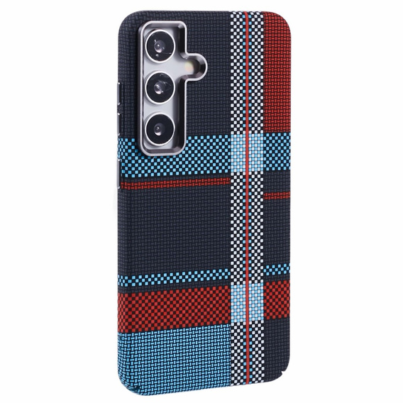 Etui do Samsung Galaxy S25+ Plus, Carbon Fiber MagSafe, niebieskie / czerwone