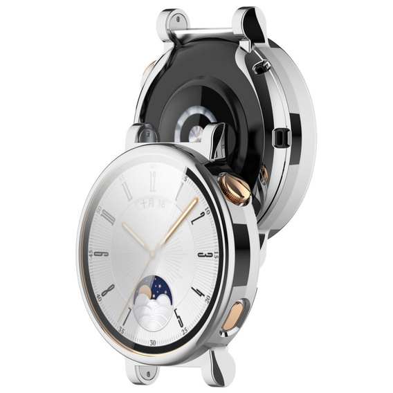 2w1 Etui z Osłoną na ekran do Huawei Watch GT 4 41mm, Srebrne