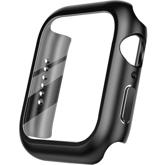 2w1 Etui + Szkło Hartowane do Apple Watch 4/5/6/SE 44MM, Czarne