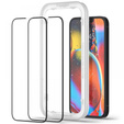 Szkło Hartowane z ramką do montażu SPIGEN Alm Glass FC iPhone 16E / 14 / 13 / 13 Pro, Black (2 sztuki)
