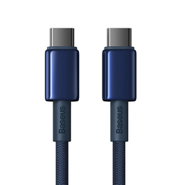 Baseus Tungsten Gold – kabel USB-C do USB-C 100W 1 m, niebieski