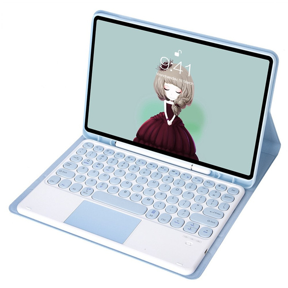 Etui z klawiaturą do Samsung Galaxy Tab S6 Lite 10.4" 2020/2022/2024, Touchpad Pen Slot, niebieskie