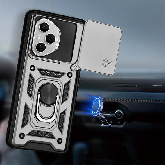 Etui pancerne do Honor 400 Pro 5G, CamShield Slide, srebrne