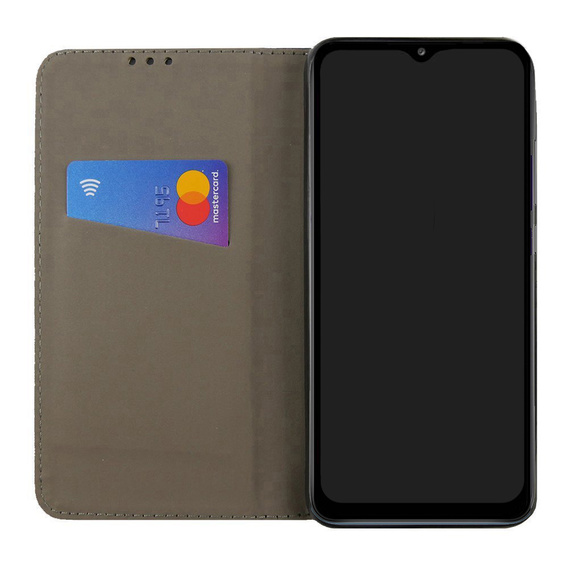 Etui z klapką do HTC Desire 19+ Plus, Flexi Book, złote