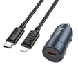 Ładowarka samochodowa Hoco Z57 USB-C QC3.0 PD 30W + kabel USB-C do Lightning