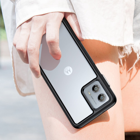 Etui do Motorola Moto G53 5G, Fusion Hybrid, przezroczyste / czarne