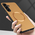 Etui do Samsung Galaxy A56 5G, Leather Hybrid MagSafe, złote