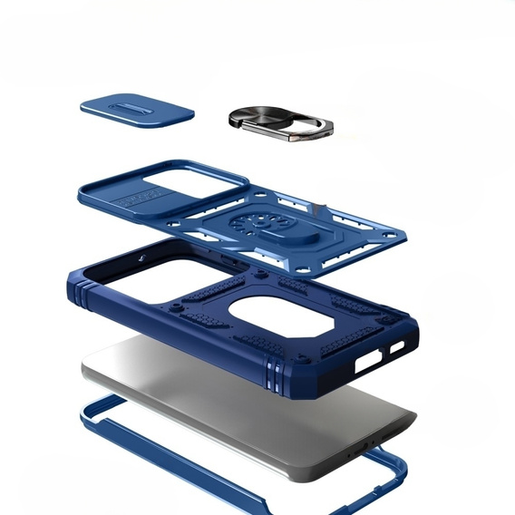 Etui pancerne do Samsung Galaxy S23 Plus, CamShield Slide, niebieskie