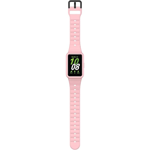 Pasek Silikonowy z Etui do Samsung Galaxy Fit 3, Różowy