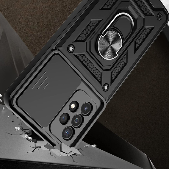 Zestaw Etui NOX Camera Slide do Samsung Galaxy A13 4G - Black + Szkło