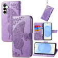 Etui z klapką do Samsung Galaxy S25 FE, Butterfly, fioletowe