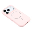 Etui silikonowe do iPhone 17 Pro Max, do MagSafe, antywstrząsowe, różowe
