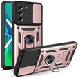 Etui pancerne do Samsung Galaxy S21 FE, CamShield Slide, różowe rose gold
