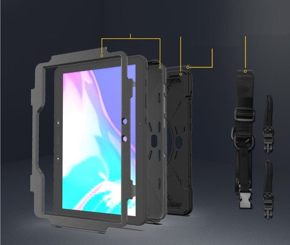 Etui do Samsung Galaxy Tab Active Pro T540/T545/T547 / Active4 Pro T630/T636, Pancerne Ochronne, Czarne