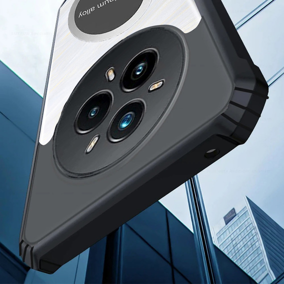 Etui do Realme 14 Pro+ 5G, z blaszką magnetyczne, przezroczyste / czarne