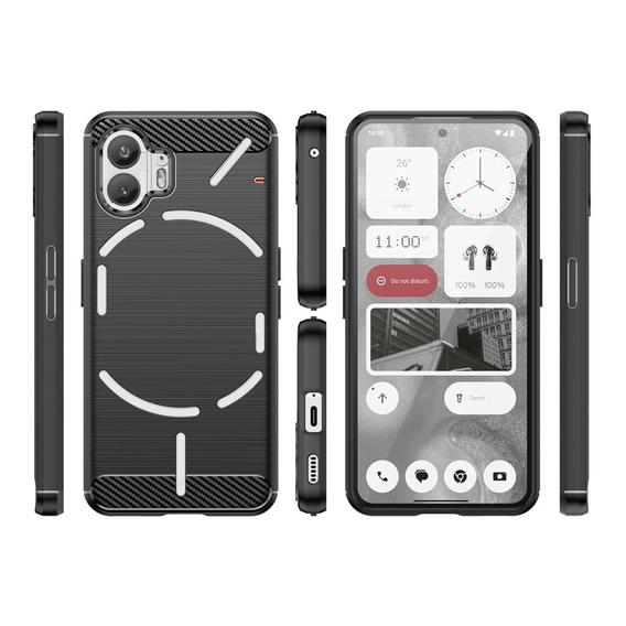 Etui do Nothing Phone 2, Karbon, czarne