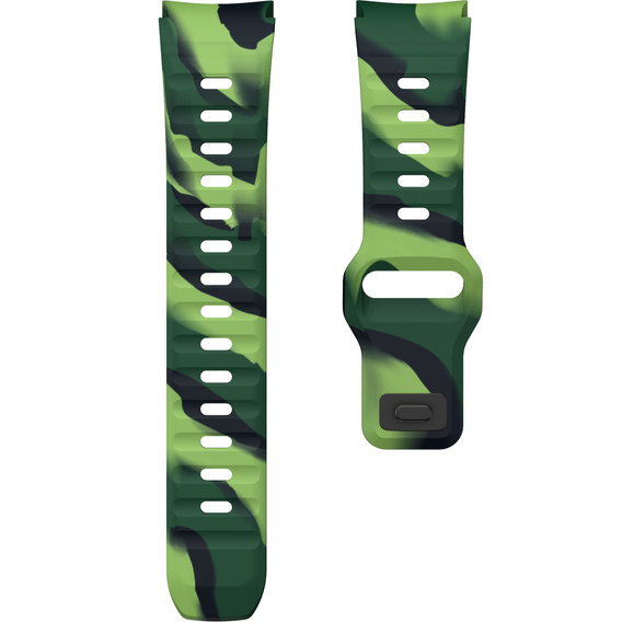 Pasek Silikonowy do Samsung Galaxy Watch 4/5/6, Green Camouflage