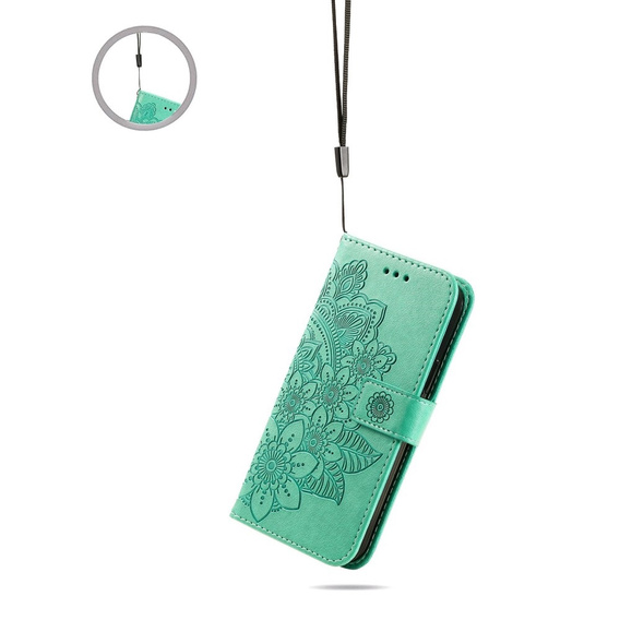 Etui z klapką do Xiaomi Redmi Note 12 5G / POCO X5 5G, Mandala, zielone