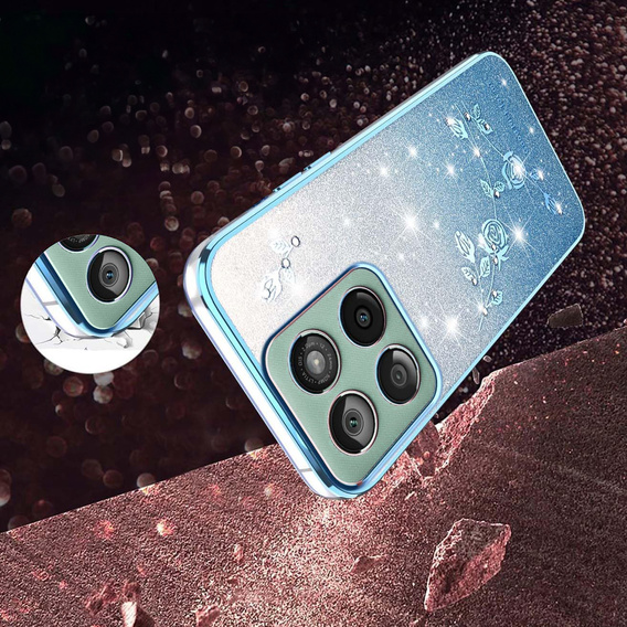 Etui z brokatem Glitter Flower do Motorola Edge 70