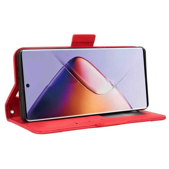 Etui z klapką do Infinix Note 40 Pro Plus, Card Slot, czerwone