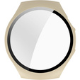 2w1 Etui z twardą ramką i szkłem hartowanym do Huawei Watch 5 42mm - beżowe