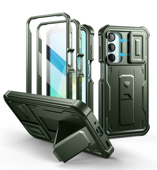 Etui pancerne do Samsung Galaxy A16 / A16 5G, Dexnor Full Body (Two Frames), zielone