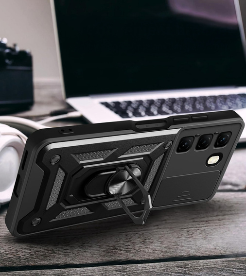 Etui pancerne do Infinix Hot 50 Pro 4G, CamShield Slide, czarne