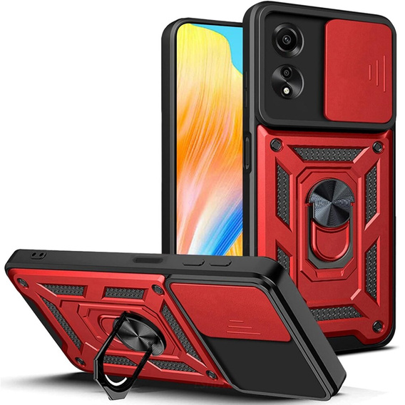 Etui pancerne do Oppo A38 4G / Oppo A18 4G, CamShield Slide, czerwone