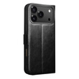 Etui ze skóry z klapką QIALINO Genuine Cow Leather do iPhone 17 Pro Max, czarny