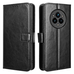 Etui z klapką do Realme 14 Pro+ 5G, Crazy Horse Wallet, czarne