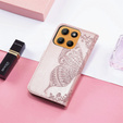 Etui z klapką do Motorola Moto G15 / Motorola Moto G15 Power, Butterfly, różowe rose gold