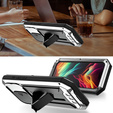 Etui do iPhone 15 Pro Max, R-JUST CamShield Slide, pancerne, srebrne / czarne