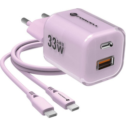 Ładowarka sieciowa Forcell VT-41 GaN III Crystal Color 33W – fioletowa + kabel USB-C