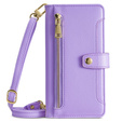 Etui z klapką do Oppo A38 / A18 4G, Wallet Zipper Pocket, fioletowe