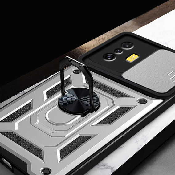 Etui pancerne do Xiaomi Poco F4 GT, CamShield Slide, srebrne