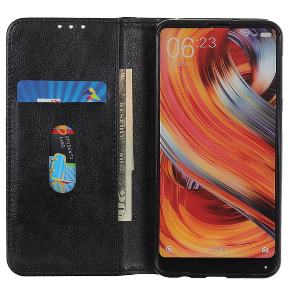 Etui do Samsung Galaxy S24 / S25, Wallet Litchi Leather, czarne