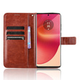 Etui z klapką do Motorola Edge 50 Fusion 5G, Crazy Horse Wallet, brązowe