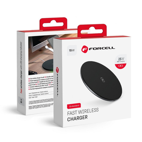 Forcell Quick Charge Ładowarka Indukcyjna, 15W, Black