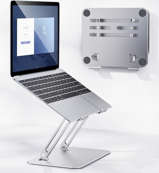 Stalowa podstawka pod laptopa do 17 cali, stojak ERBORD P89, szary