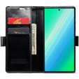 Etui z klapką do Samsung Galaxy S23 Ultra, ERBORD Waxy Wallet, czarne