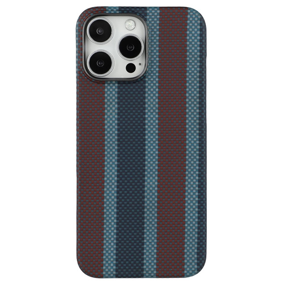 Etui do iPhone 16 Pro Max, Aramid Fiber Slim Case, do MagSafe, niebieskie / czerwone