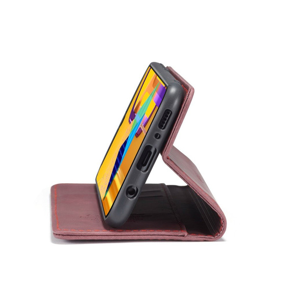 Etui CASEME do Samsung Galaxy M21, Leather Wallet Case, bordowe