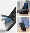 Etui pancerne do iPhone 16 Pro, Dexnor CamProtect MagSafe, czarne (Dwie ramki)