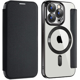 Etui z klapką do iPhone 15 Pro Max, RFID Wallet MagSafe z ochroną aparatu, czarne