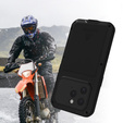 Etui Love Mei do iPhone 16 Pro, pancerne ze szkłem, czarne