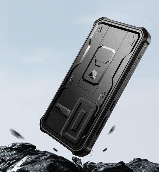 Etui pancerne do Samsung Galaxy S24, Dexnor Full Body (Two Frames), czarne