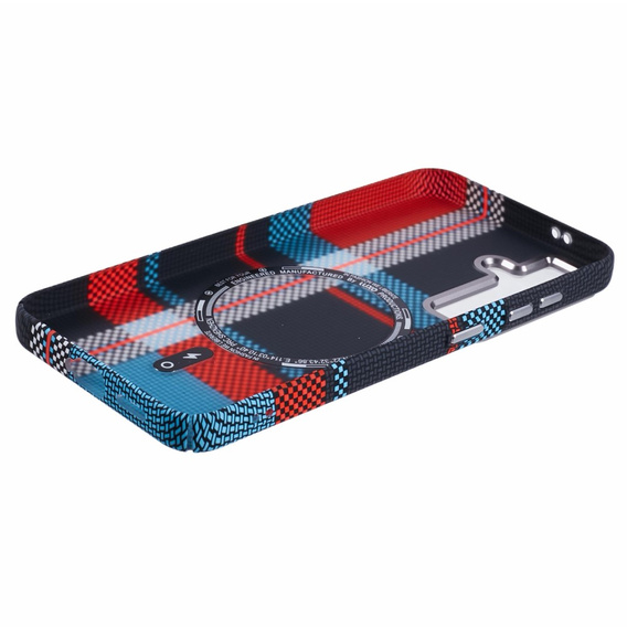 Etui do Samsung Galaxy S25+ Plus, Carbon Fiber MagSafe, niebieskie / czerwone