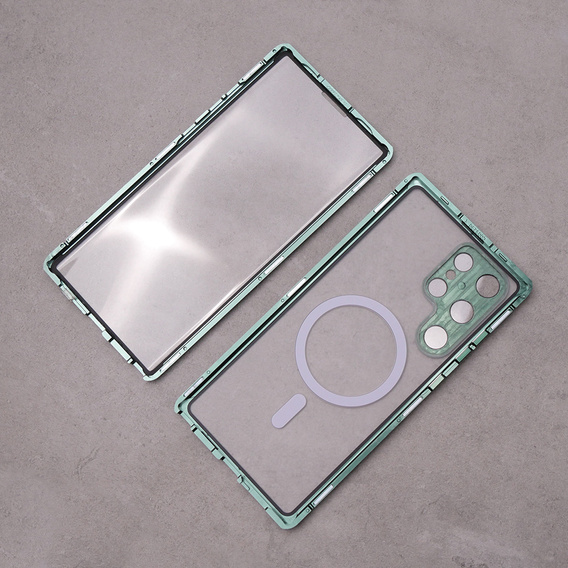 Etui Magnetic Dual Glass MagSafe do Samsung Galaxy S23 Ultra, zielone