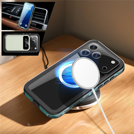 Etui do iPhone 17 Pro Max, Wodoodporne IP68, SHELLBOX MagSafe, niebieskie